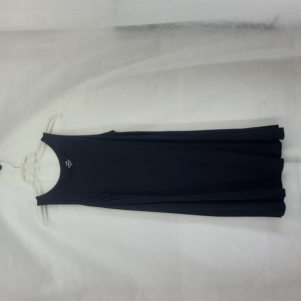 GAP FACTORY Black Luxe Rayon Sleeveless Tee Tank Shift Dress